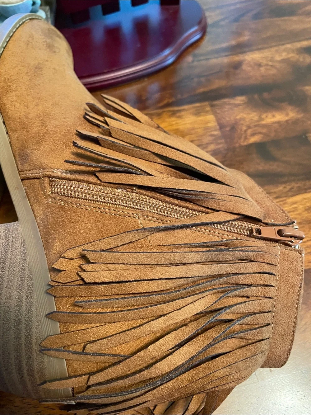 J ADAMS Marrow Fringe Ankle Boot Women’s 8 Tan